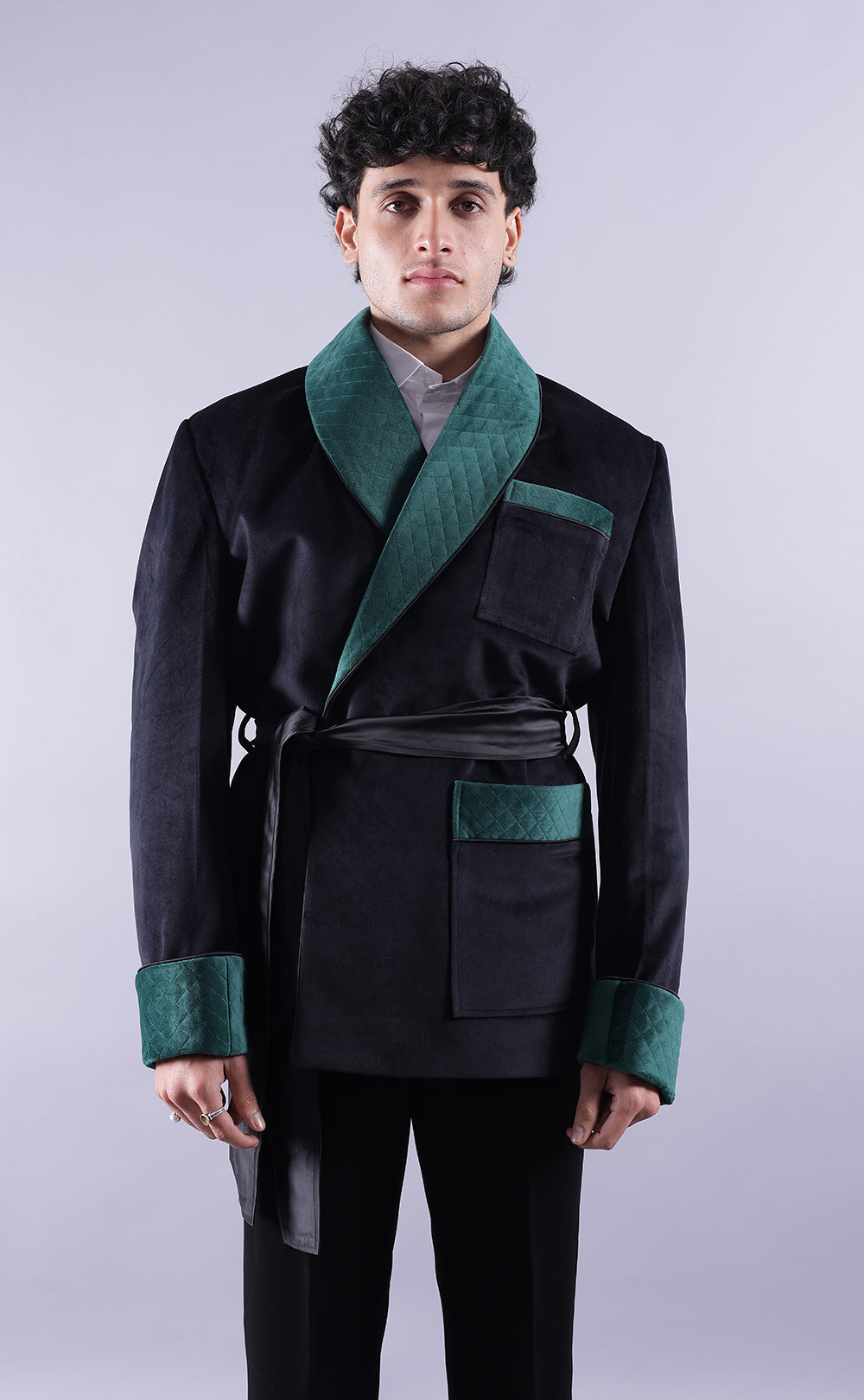 Men's Dark Green Tuxedo Jacket - Premium Velvet Fabric