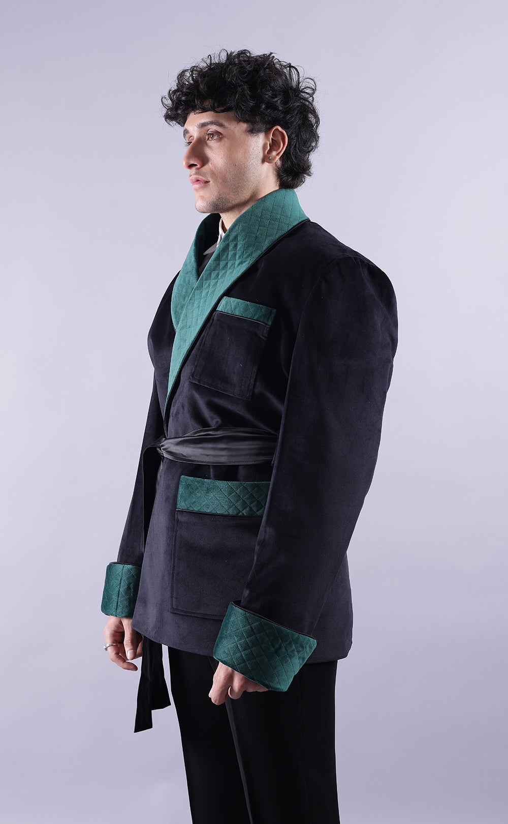 Men's Dark Green Tuxedo Jacket - Premium Velvet Fabric