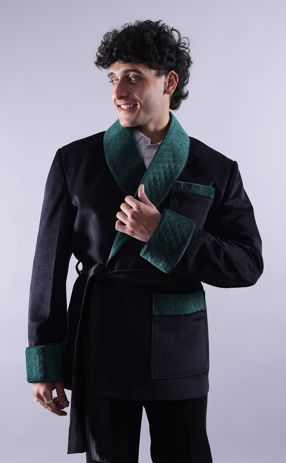 Men's Dark Green Tuxedo Jacket - Premium Velvet Fabric
