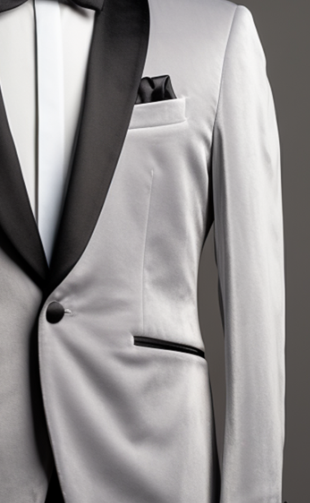 Luxurious Light Grey Velvet Dinner Jacket for Men