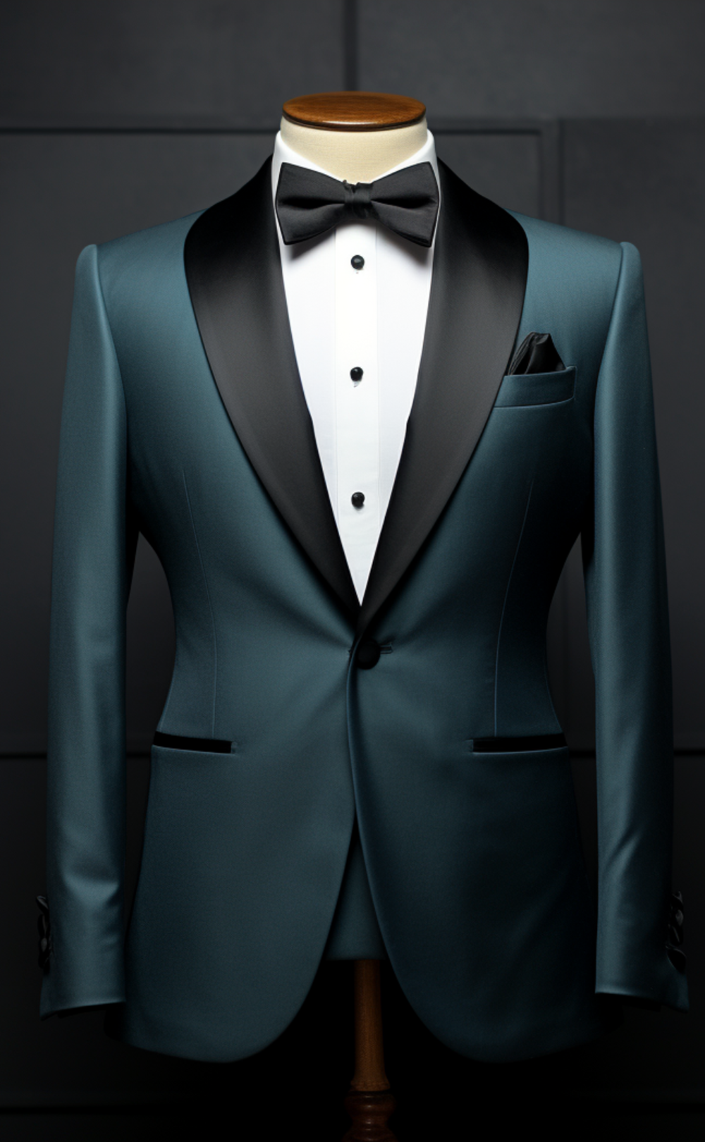 Distinguished Peacock Blue Tuxedo Wedding Suit for Men - Timeless Elegance