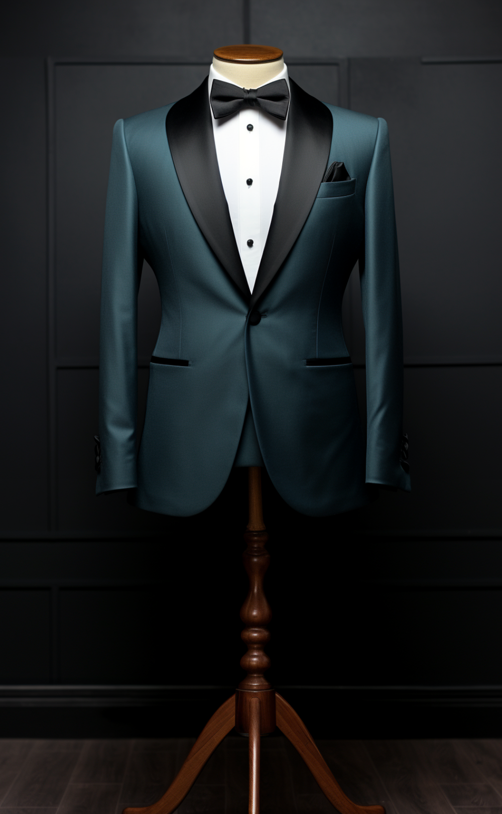 Distinguished Peacock Blue Tuxedo Wedding Suit for Men - Timeless Elegance