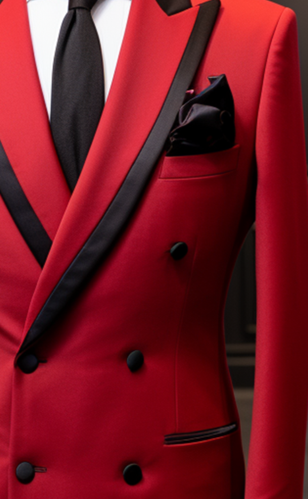 Classic Style Red Double Breasted Suit for Men