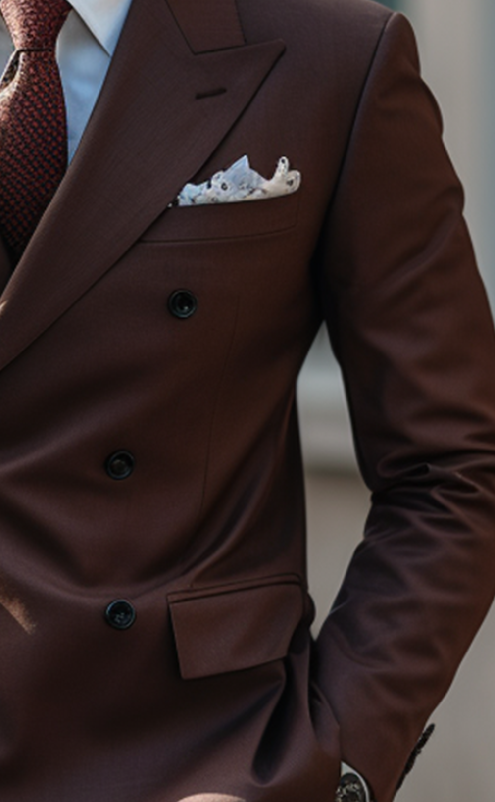 Elegant Chocolate Brown Double Breasted Suit for Men