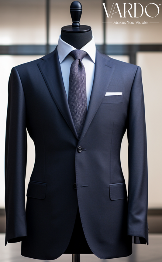 Formal Men's Suit for Weddings Navy Blue Two Piece Suit for Men
