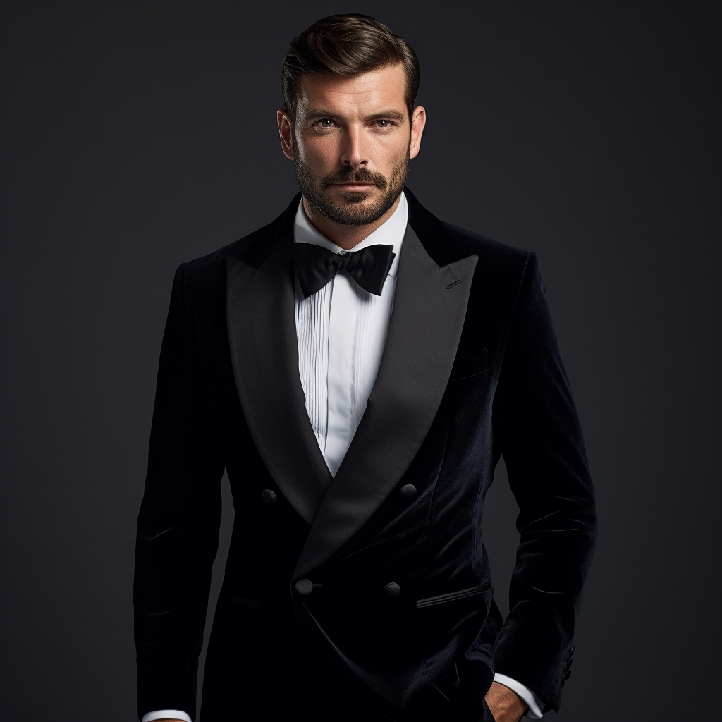 Classic Black Double Breasted Velvet Dinner Jacket for Men Timeless Elegance