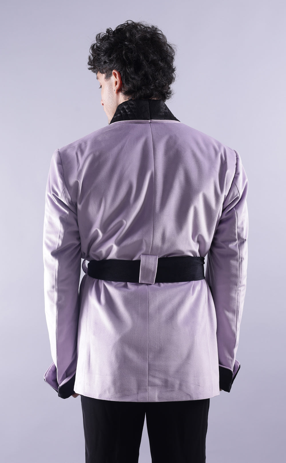 Men’s Light Purple Velvet Smoking Jacket - Luxury Formal Wear, Elegant Evening Blazer