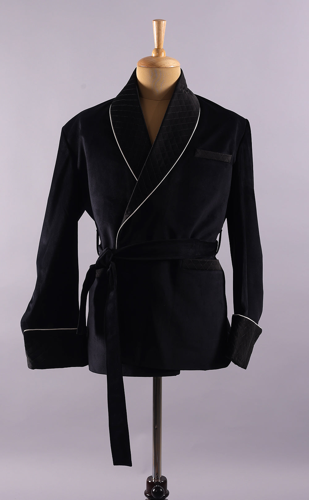 Men’s Black Velvet Smoking Jacket - Elegant Formal Blazer, Luxury Evening Wear