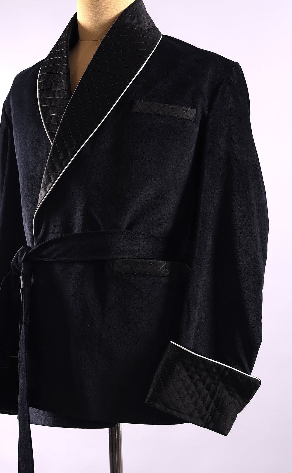 Men’s Black Velvet Smoking Jacket - Elegant Formal Blazer, Luxury Evening Wear