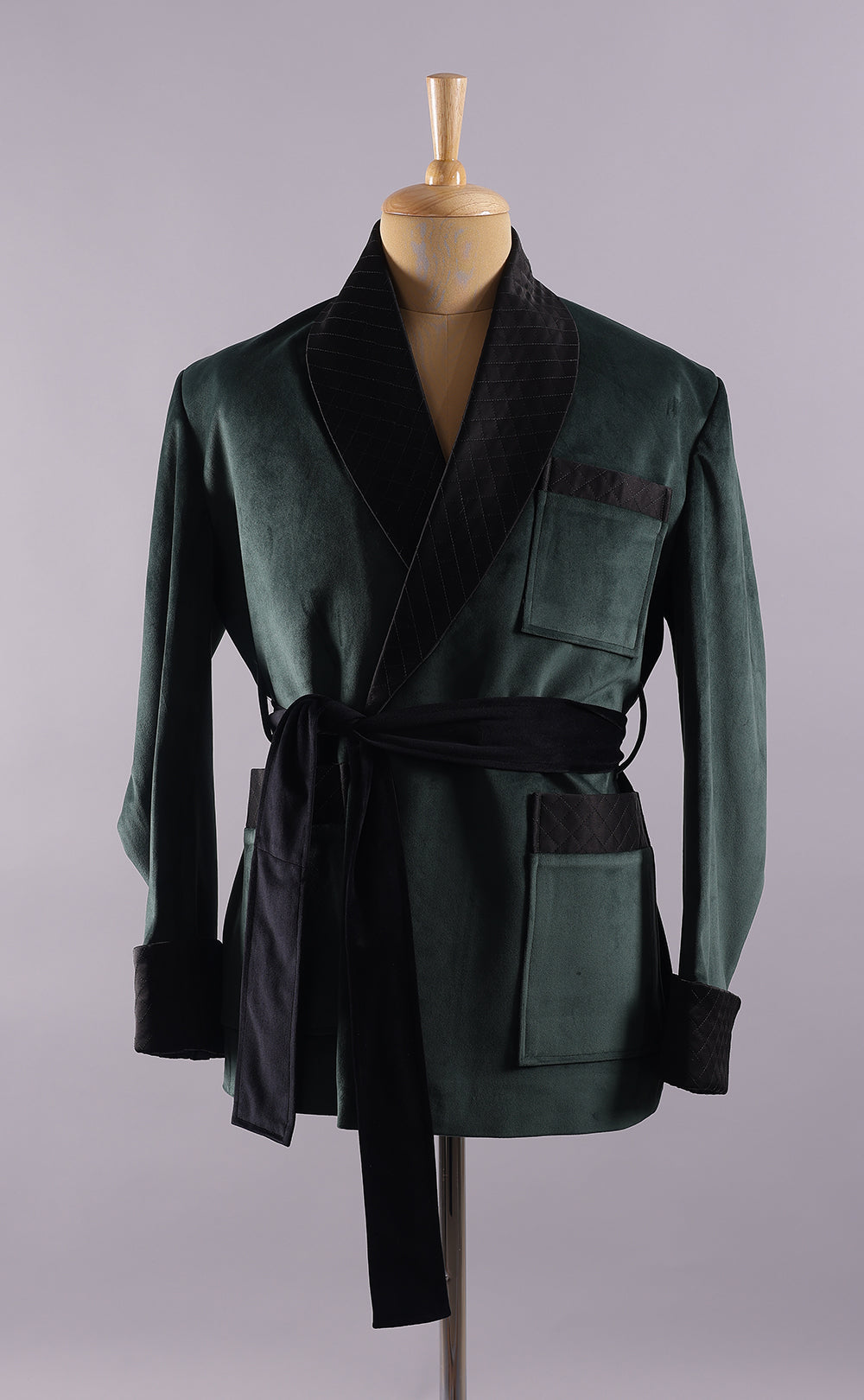 Men’s Green Velvet Smoking Jacket - Luxury Formal Wear, Elegant Evening Blazer