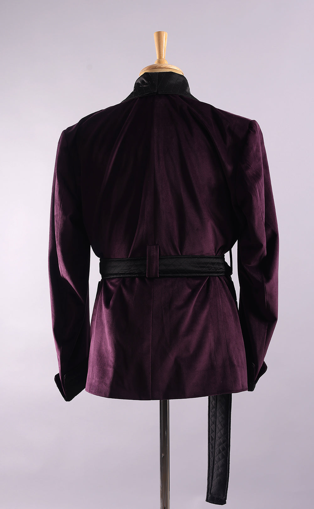 Men’s Dark Purple Velvet Smoking Jacket - Luxury Formal Wear, Elegant Evening Blazer