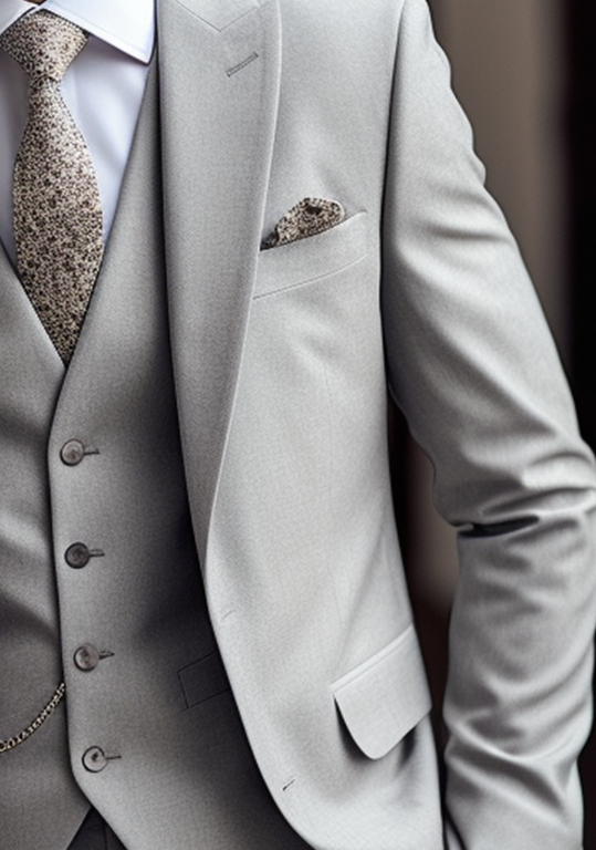 Stylish Light Grey Three-Piece Suit for Men