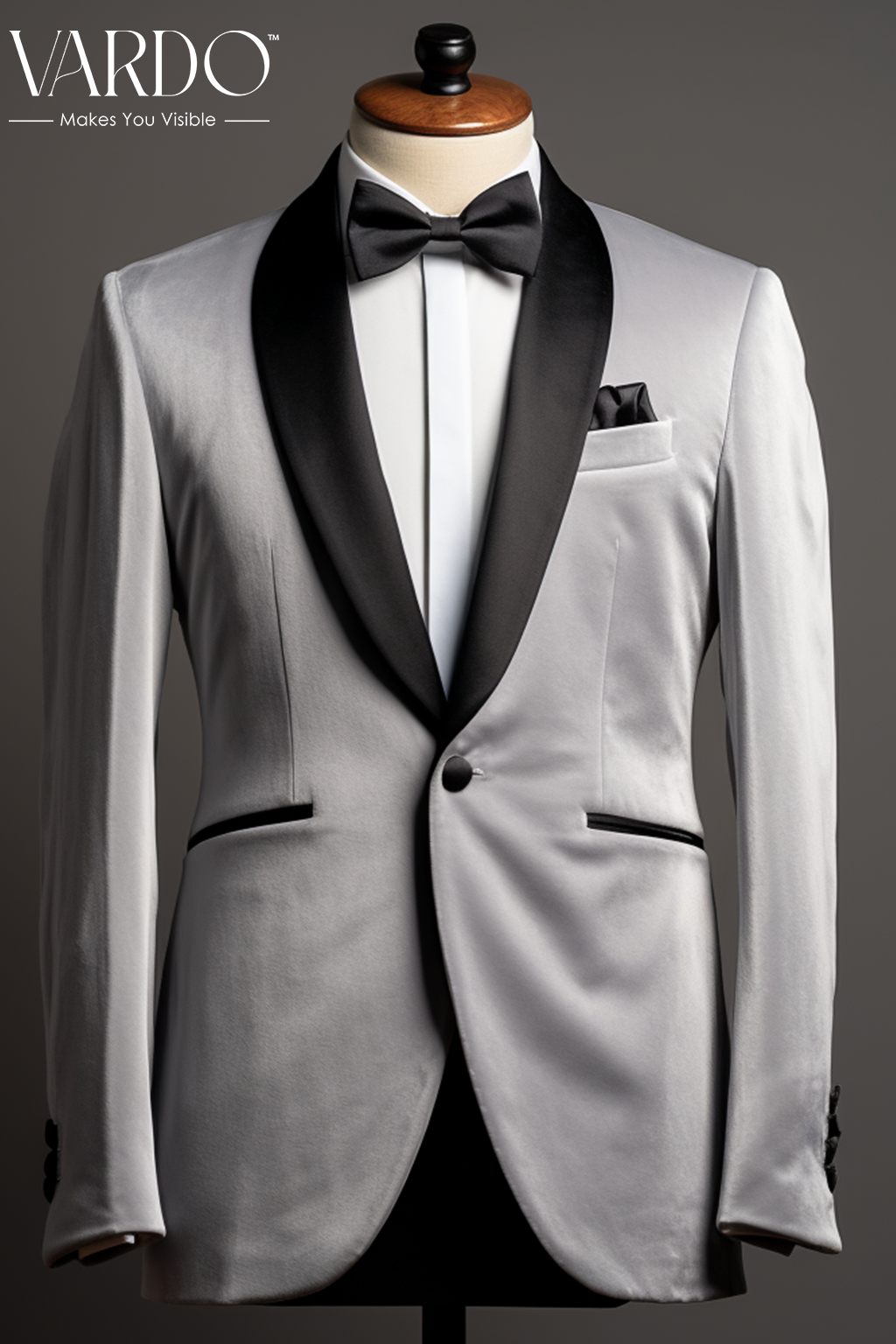 Luxurious Light Grey Velvet Dinner Jacket for Men – Vardo Suits