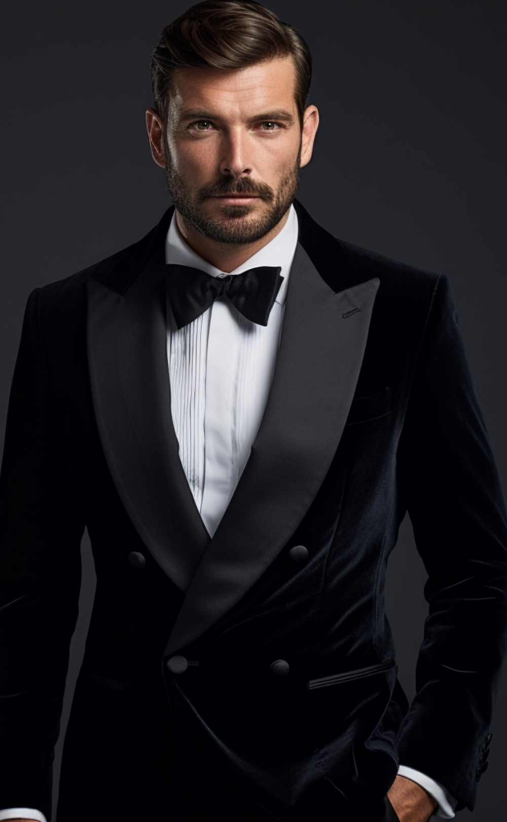 Classic Black Double-Breasted Velvet Dinner Jacket for Men - Timeless Elegance