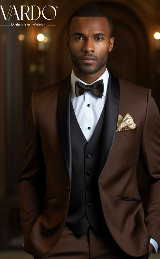 Chocolate Brown Tuxedo Suit for Men