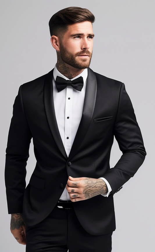 BLACK 2 PIECE TUXEDO SUIT