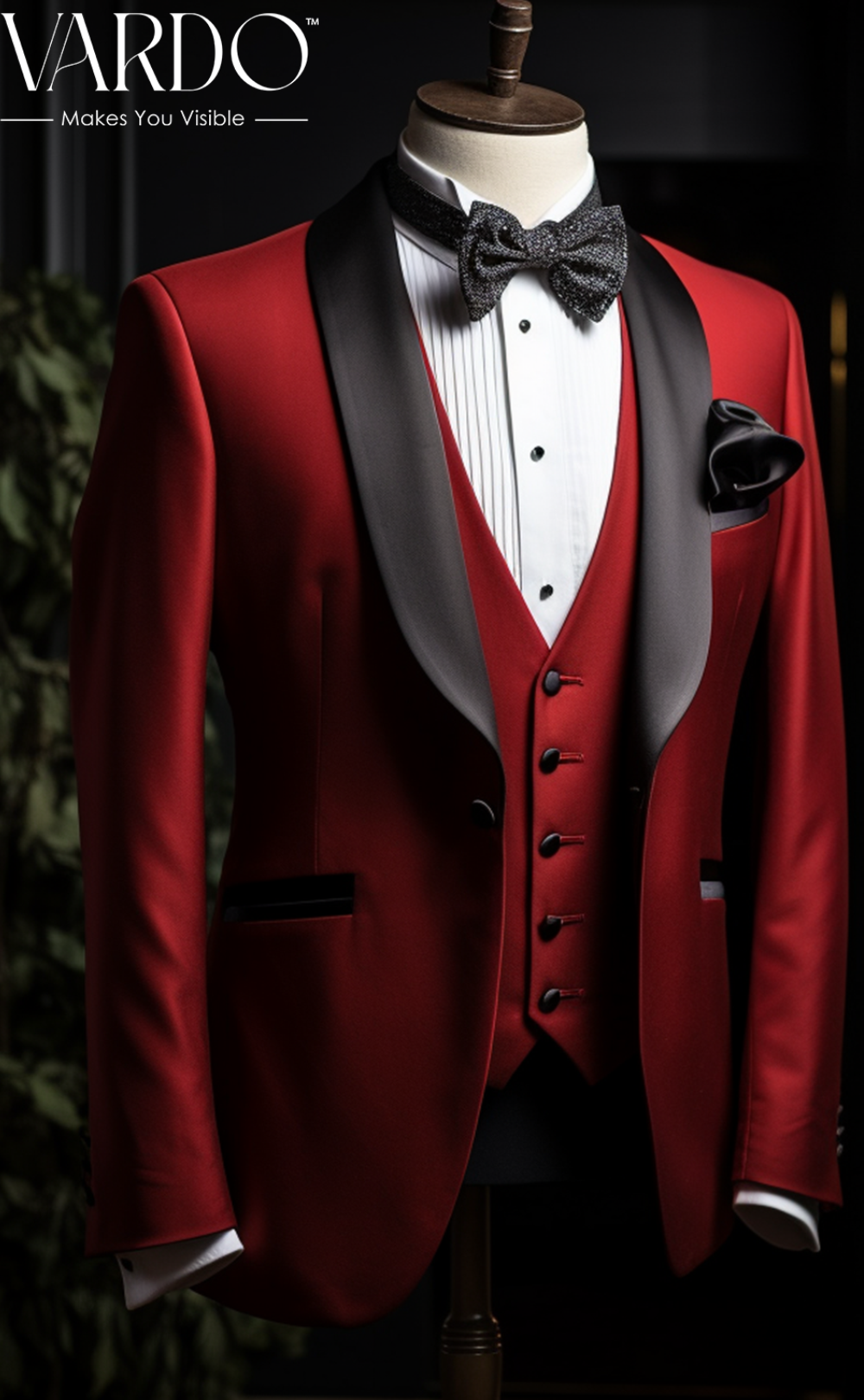 Stylish Men's Red Tuxedo Suit