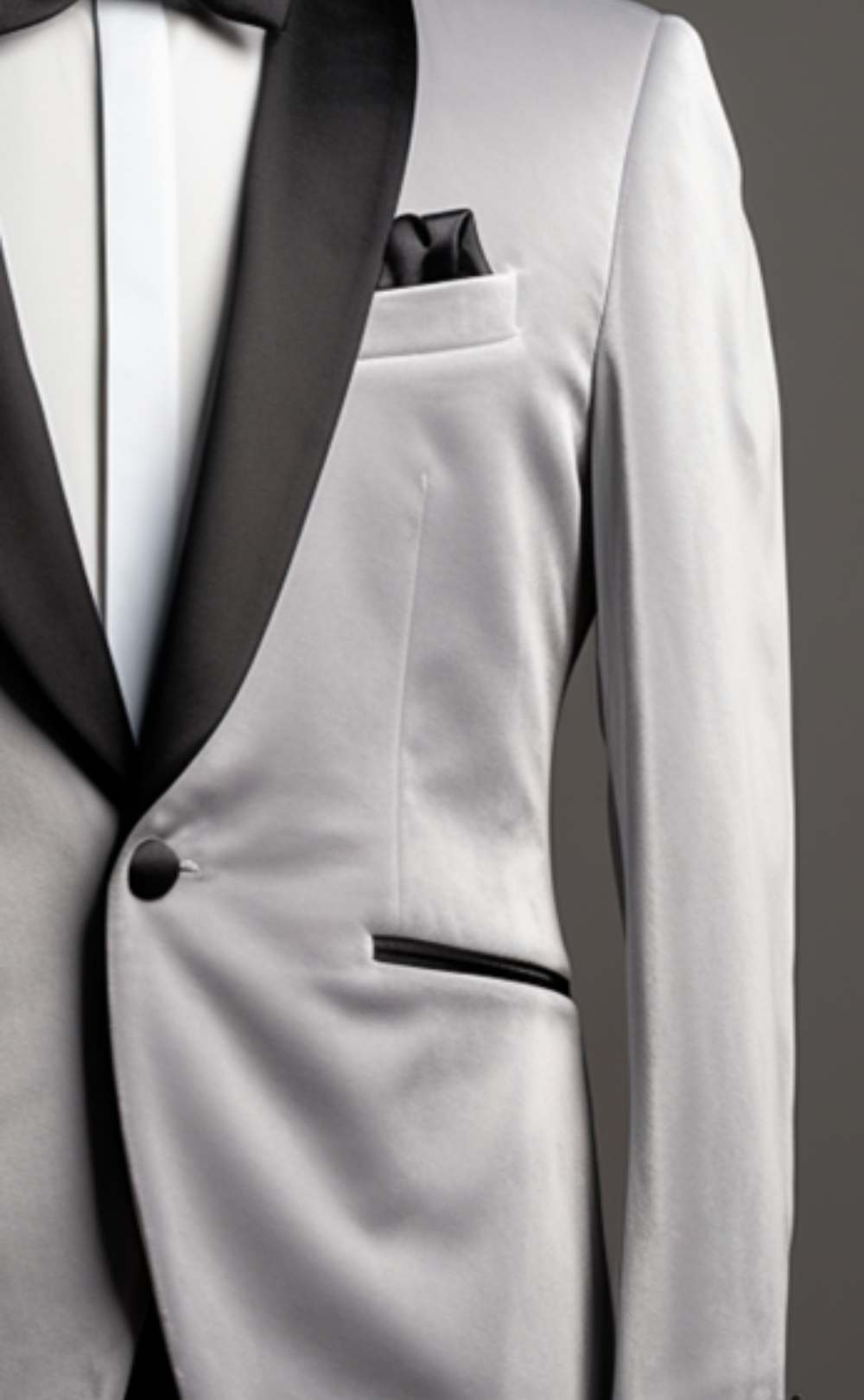 Luxurious  Light Grey Velvet Dinner Jacket for Men