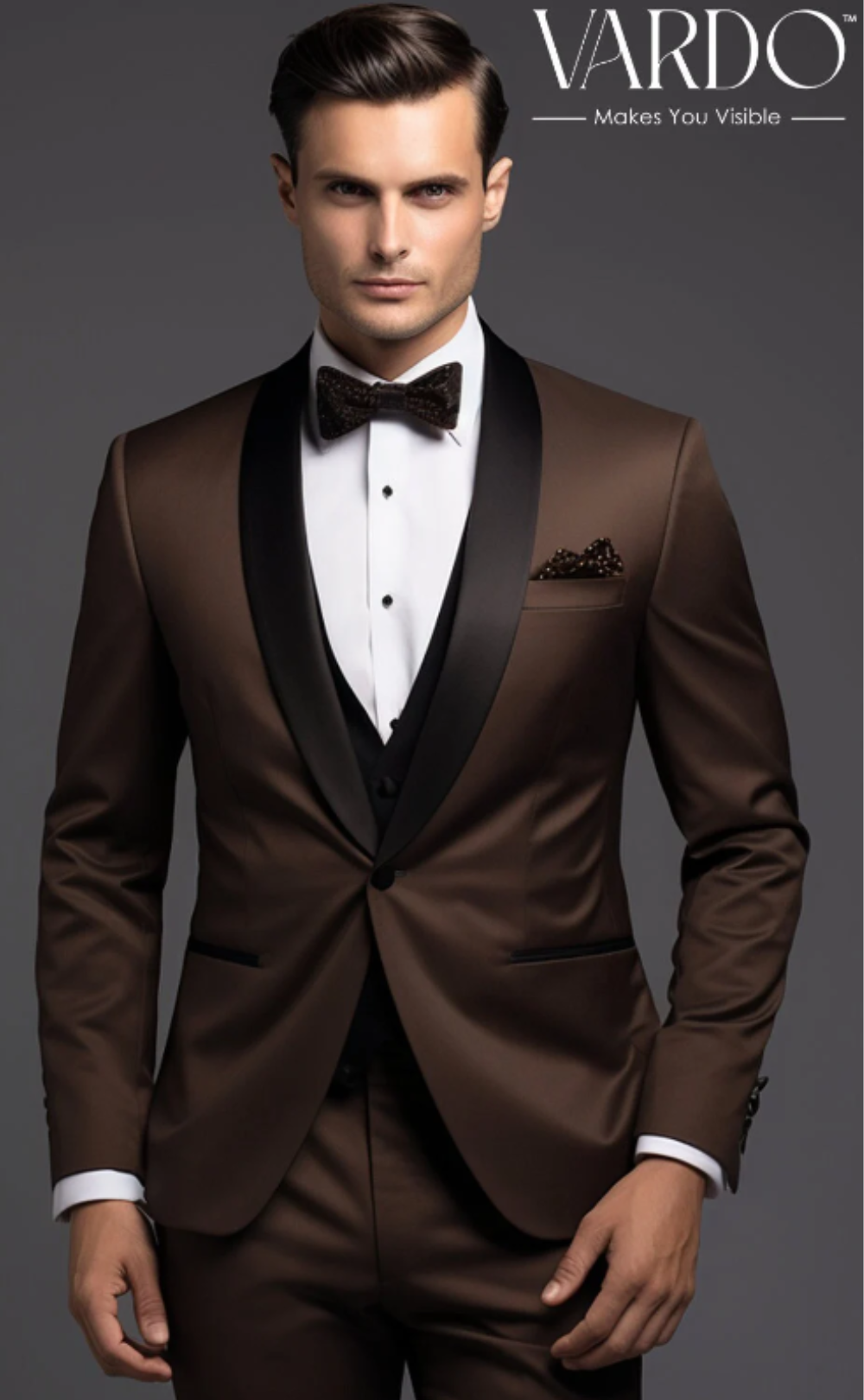 Elegant Coffee Brown Tuxedo Suit for Men - Premium Formal Wear - Tailored Suit - The Rising Sun store, Vardo