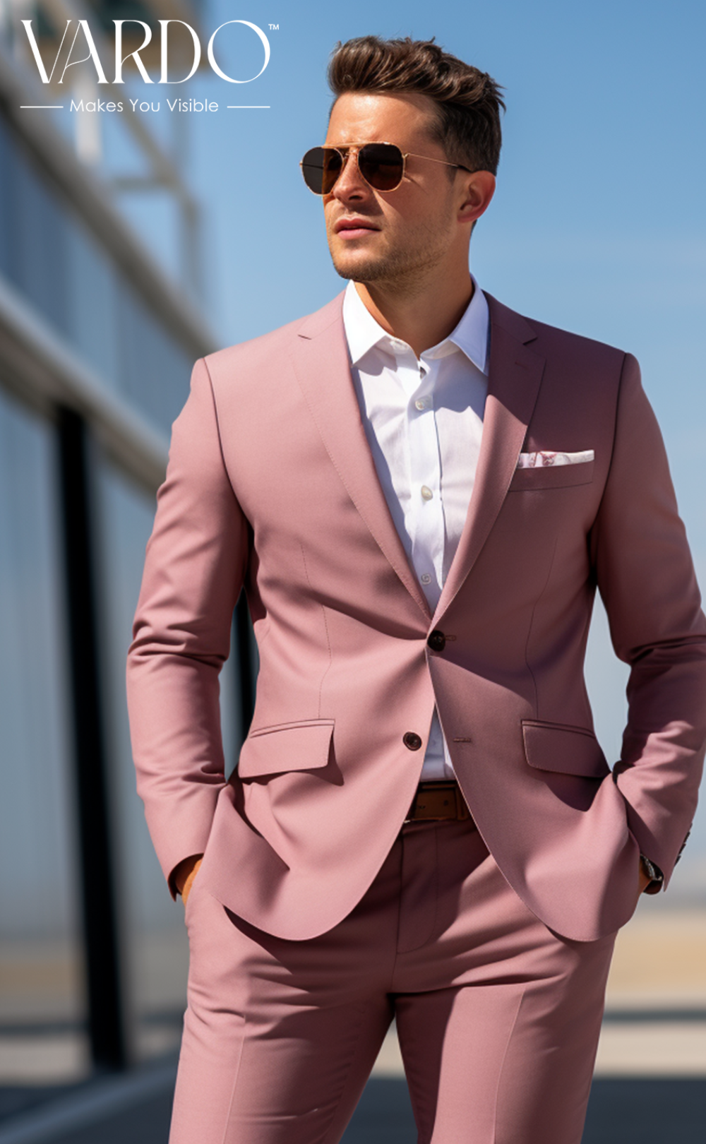 Dapper Dusty Rose Two-Piece Suit for Men