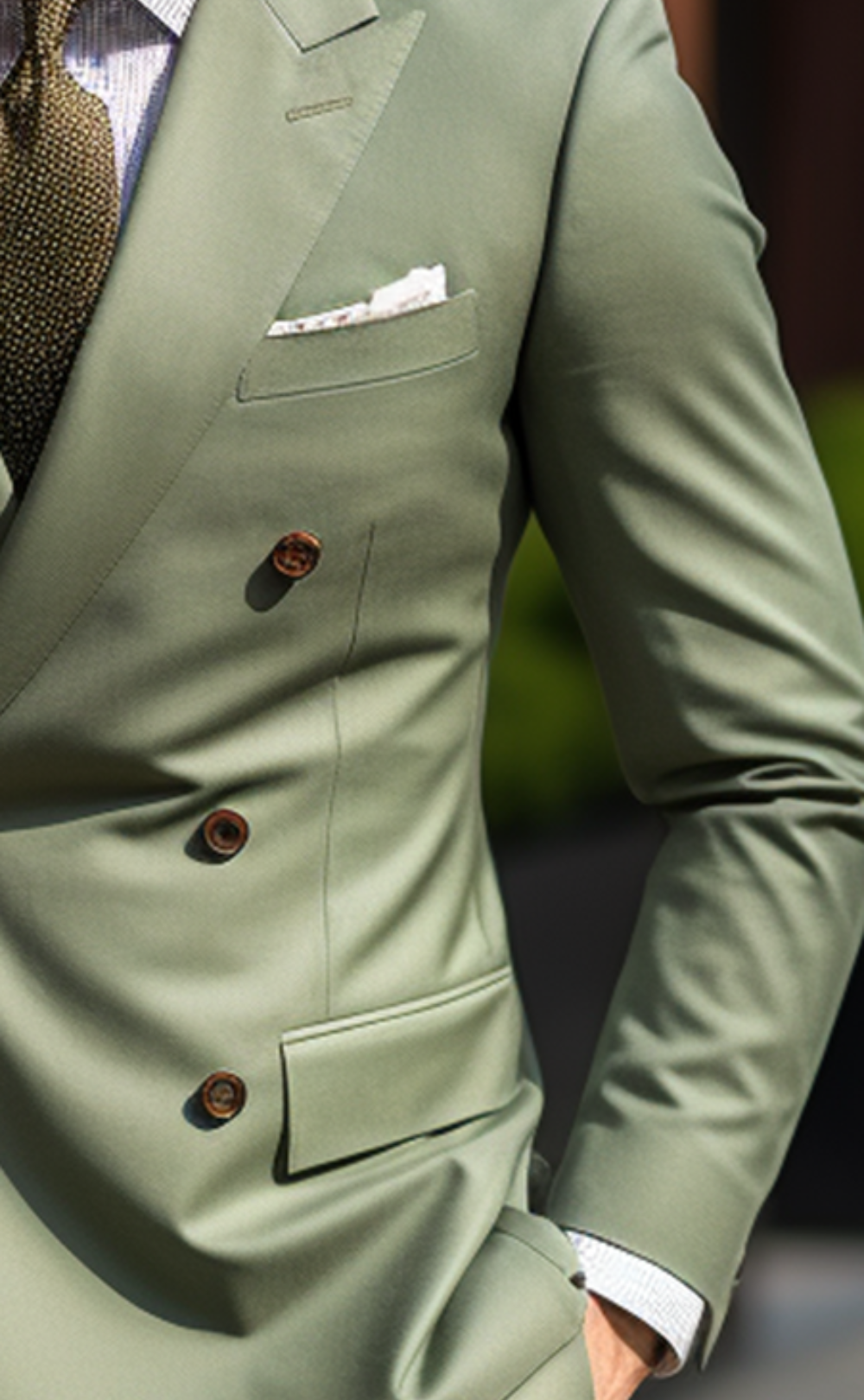 Sage Green Double Breasted Suit for Men