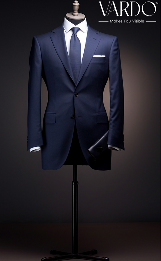 Modern Style Navy Blue Two Piece Suit for Men