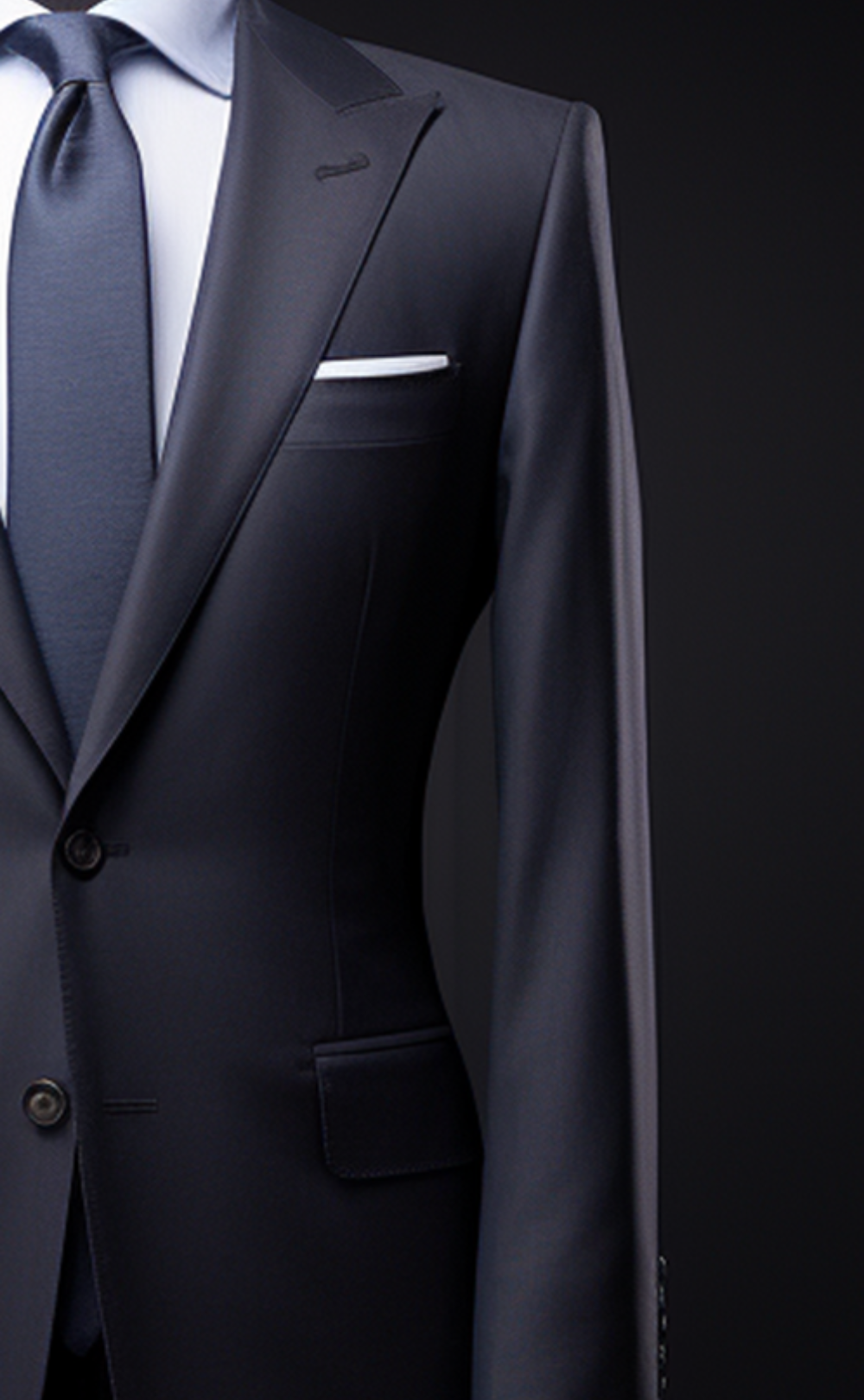 Classic Navy Blue Two Piece Suit for Men