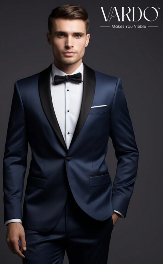 Men Suits, Suits For Man, Classic Dark Blue Tuxedo Suit for Men piece Wedding Suit, Double Breasted, Formal Fashion Slim Fit Suit