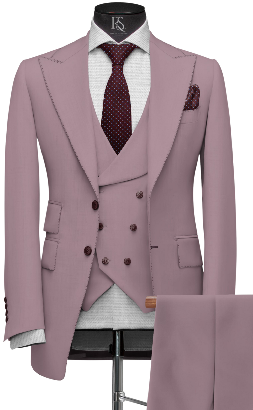 DUSTY ROSE SLIM-FIT SUIT 3-PIECE