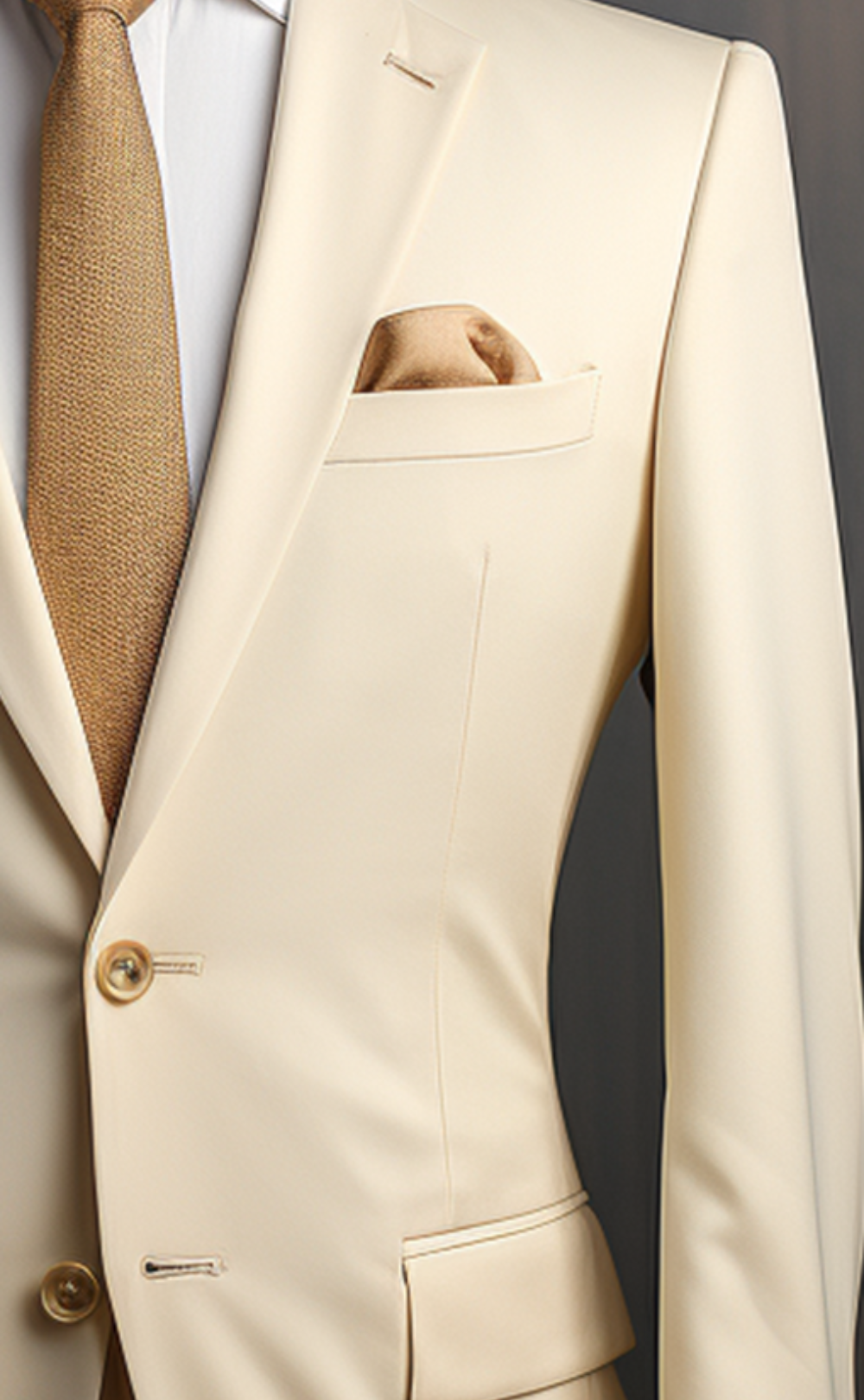 Classic Cream Two Piece Suit for Men