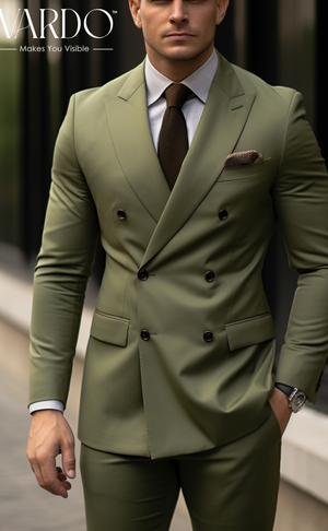 スーツ ADAMSON HOMME Double Breasted Suit Green 高質 Green Suit Breasted Double HOMME ADAMSON スーツ スーツ