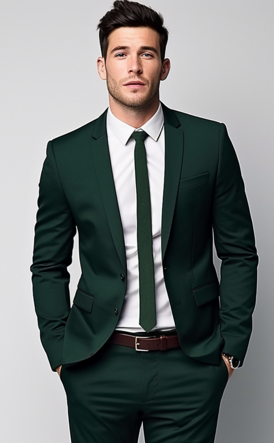 DARK GREEN 2 PIECE SLIM FIT SUIT