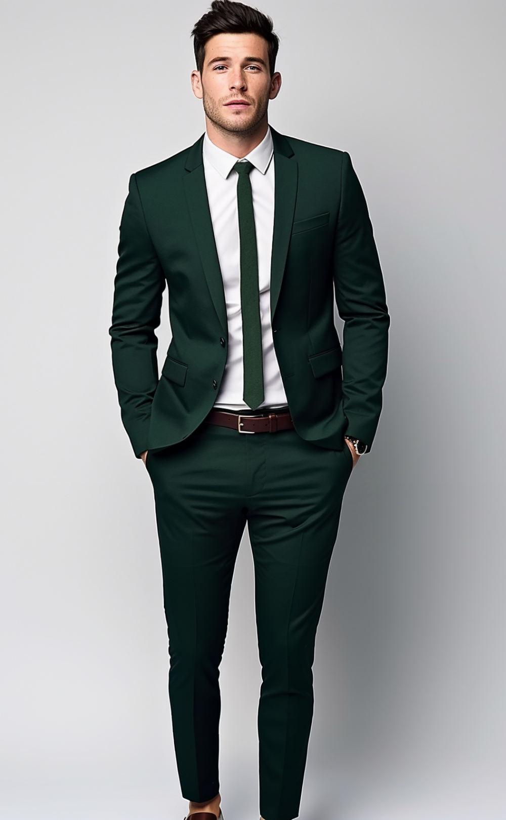 DARK GREEN 2 PIECE SLIM FIT SUIT