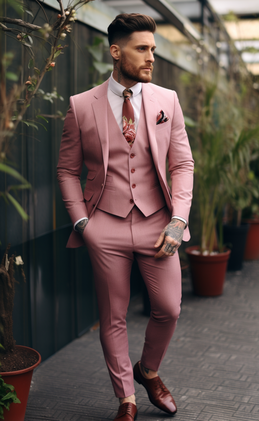 DUSTY ROSE SUIT 3-PIECE