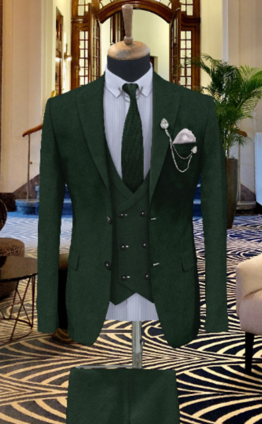 EMERALD GREEN SUIT 3-PIECE