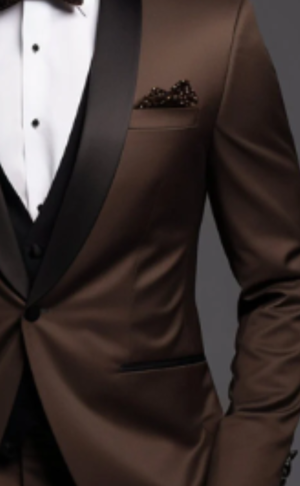 Elegant Coffee Brown Tuxedo Suit for Men - Premium Formal Wear - Tailored Suit