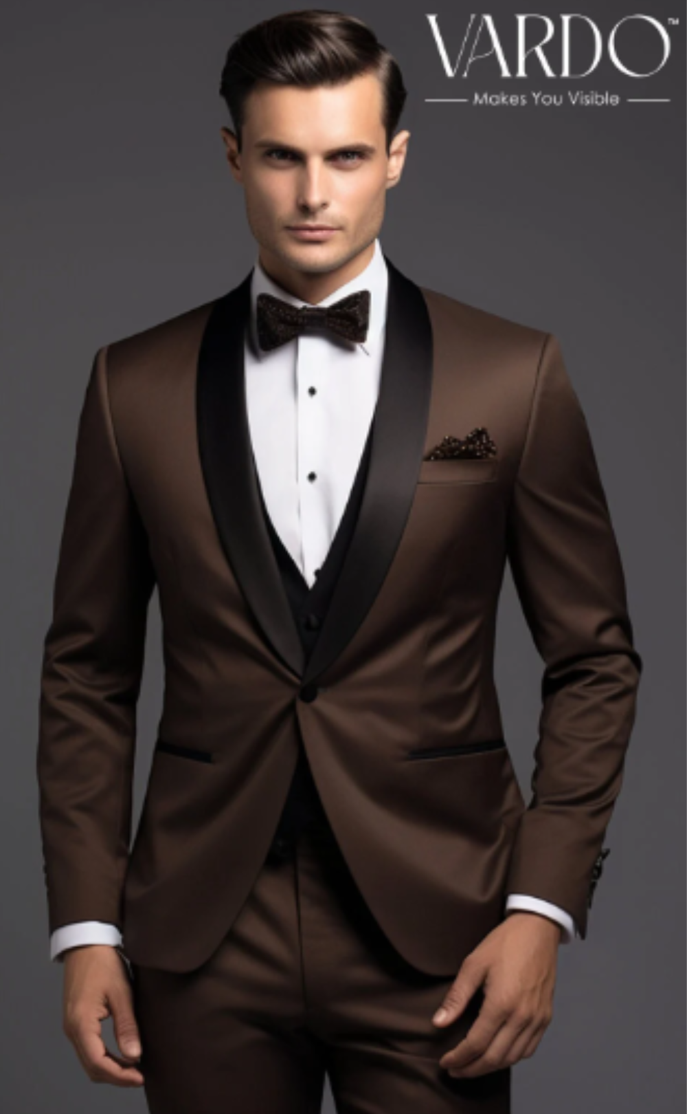 Elegant Coffee Brown Tuxedo Suit for Men - Premium Formal Wear - Tailored Suit