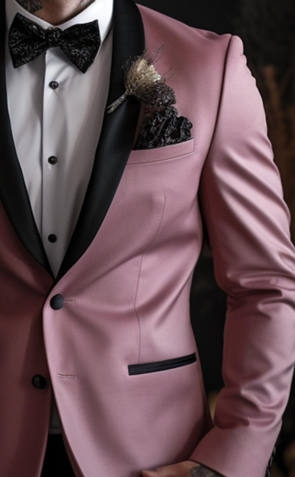 Dusty Rose Tuxedo Suit for Men-Elegant Wedding Attire