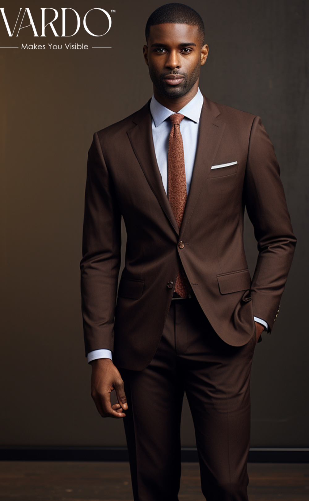 Elegant Chocolate Brown Two Piece Suit for Men