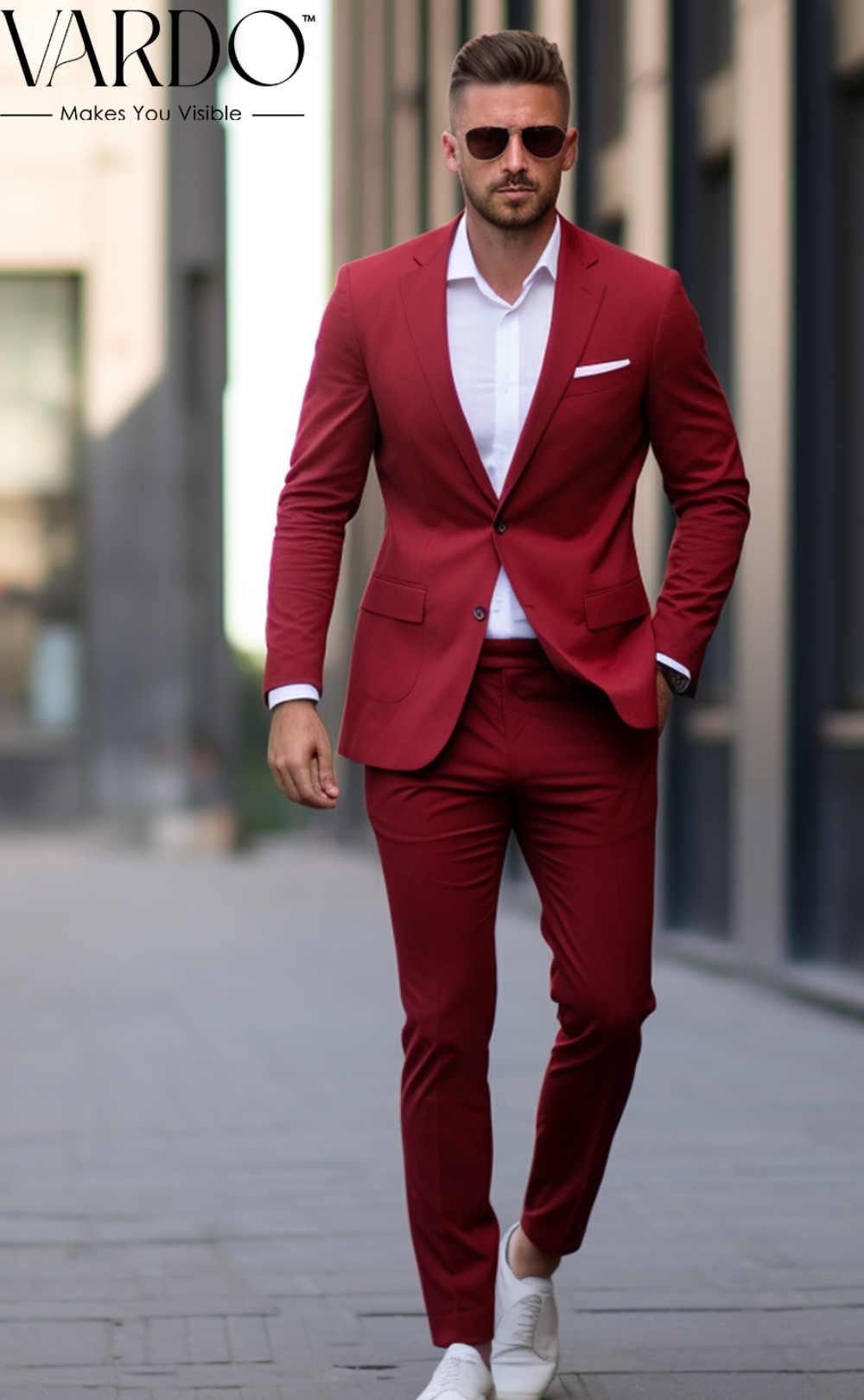 Classic Red Two-Piece Suit for Men