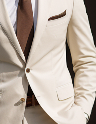 Premium Cream Two-Piece Suit for Men