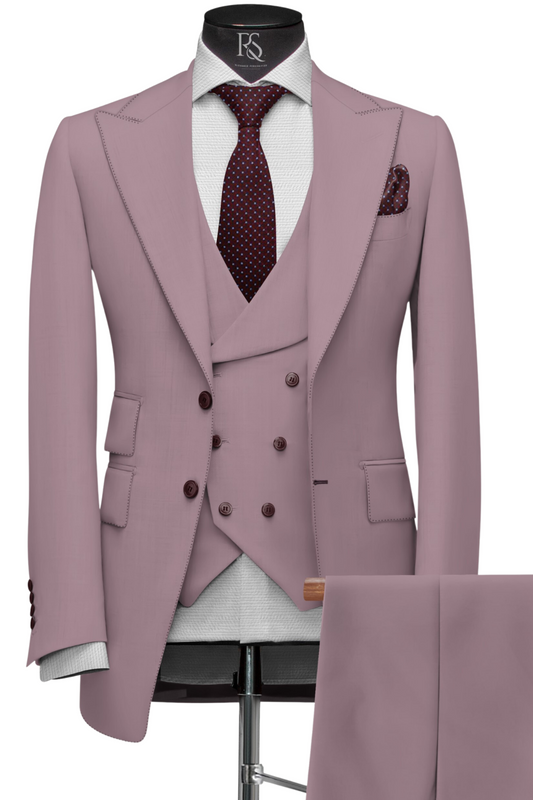 DUSTY ROSE SLIM-FIT SUIT 3-PIECE