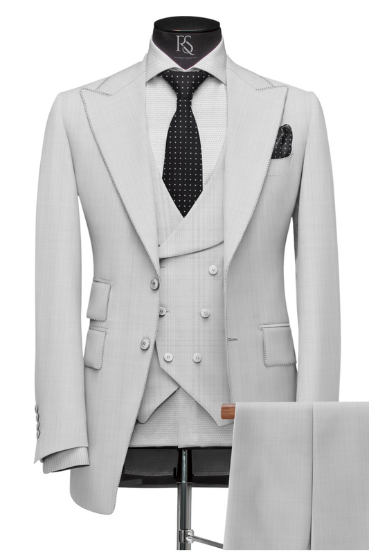 LIGHT GREY SLIM FIT THREE PIECE SUIT