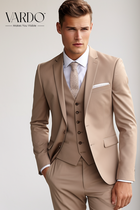 BURNT ORANGE 2 PIECE SLIM FIT SUIT – VARDO