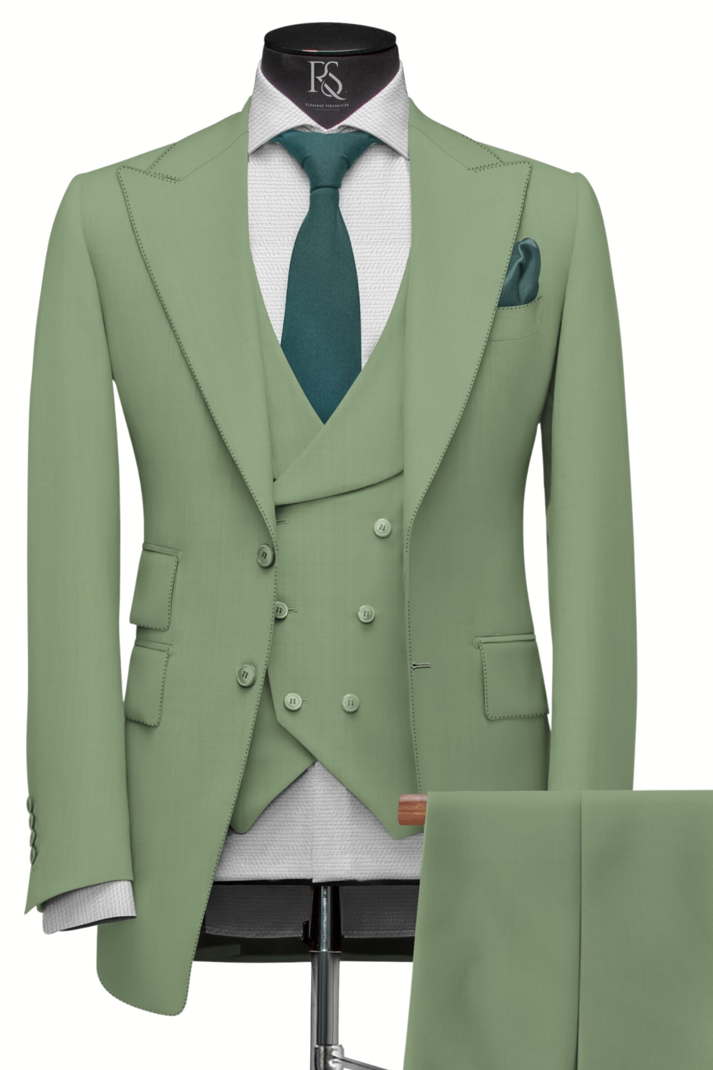 SAGE GREEN SLIM-FIT SUIT 3-PIECE